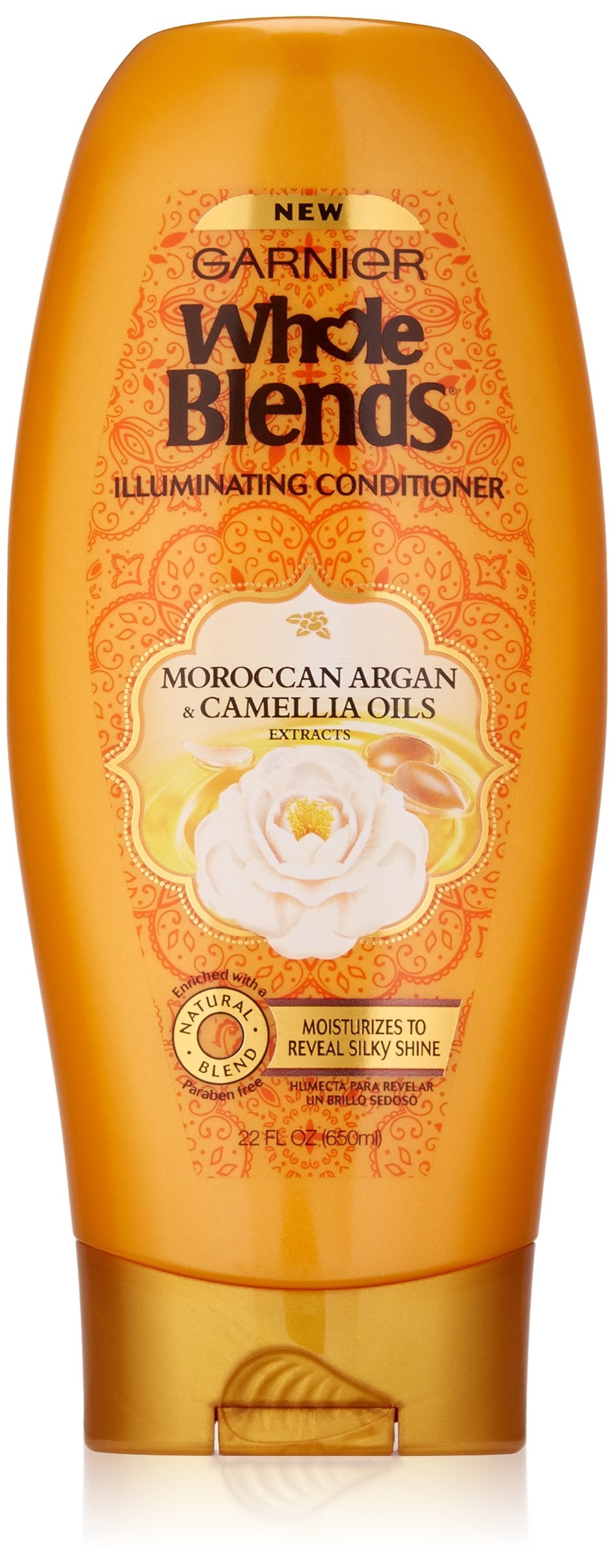 Garnier Whole Blends Illuminating Conditioner Moroccan Argan And Camellia Oils Extracts For Dull Hair, 22 Fl Oz., Pack Of 1