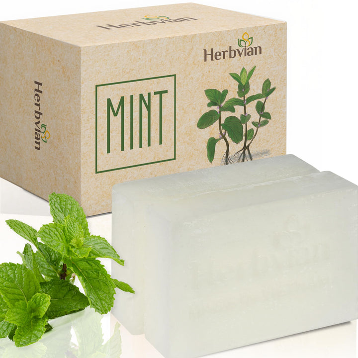 2 Pcs Peppermint Soap Bars, Mint Mentha Arvensis Moisturizing Soap Bars, Back Ance Bath Body and Face Soap, Cleanser Soap Bar with Mint and Coconut Oil, Soap for Men, Women, Teen and All Skin Types