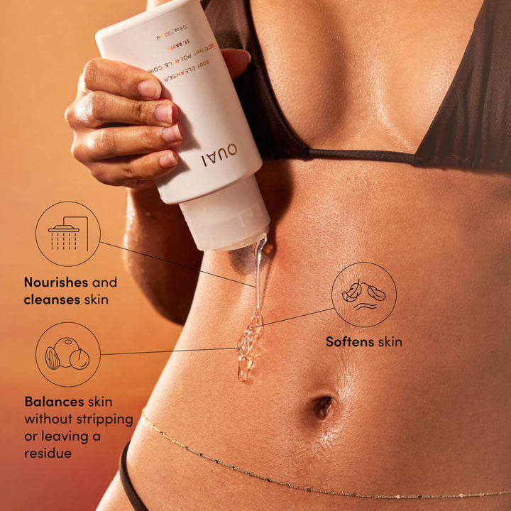 OUAI Body Cleanser, St. Barts - Foaming Body Wash with Jojoba Oil and Rosehip Oil to Hydrate, Nurture, Balance and Soften Skin - Paraben, Phthalate and Sulfate Free Skin Care Products (10 Fl Oz)