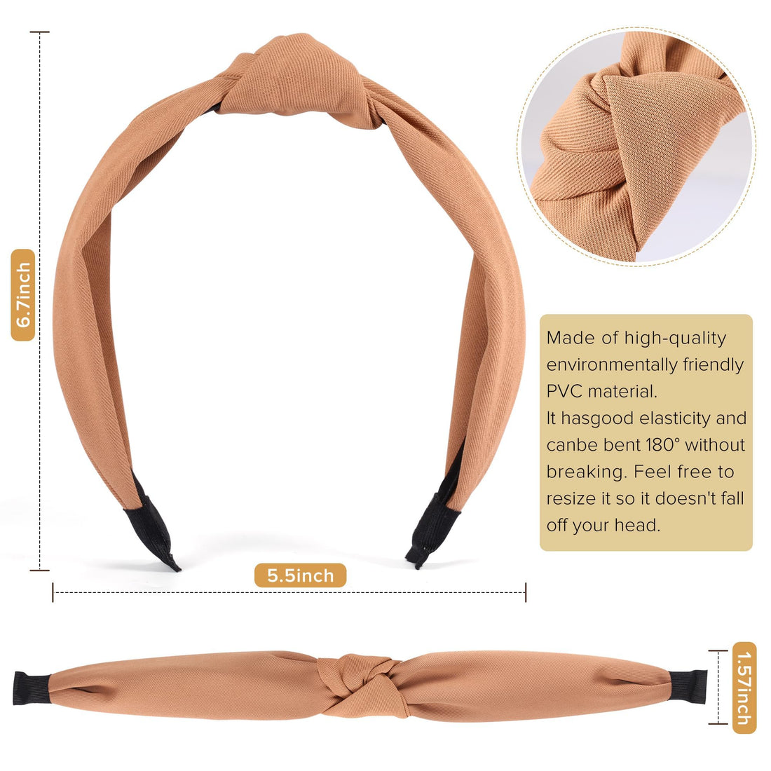 DiyJibb Headbands for Women Girls - 6PCS Stylish Top Knotted Headbands - Knotted Headband for Women - Head Bands Wide Hairband Hair Accessories