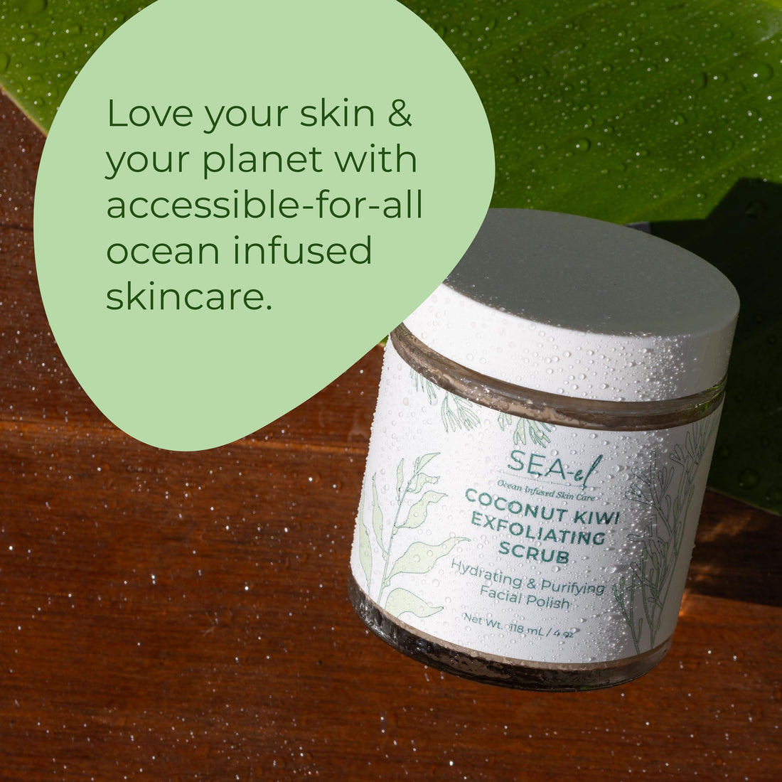 Sea-El Coconut Kiwi Face Scrub, 4 Ounce