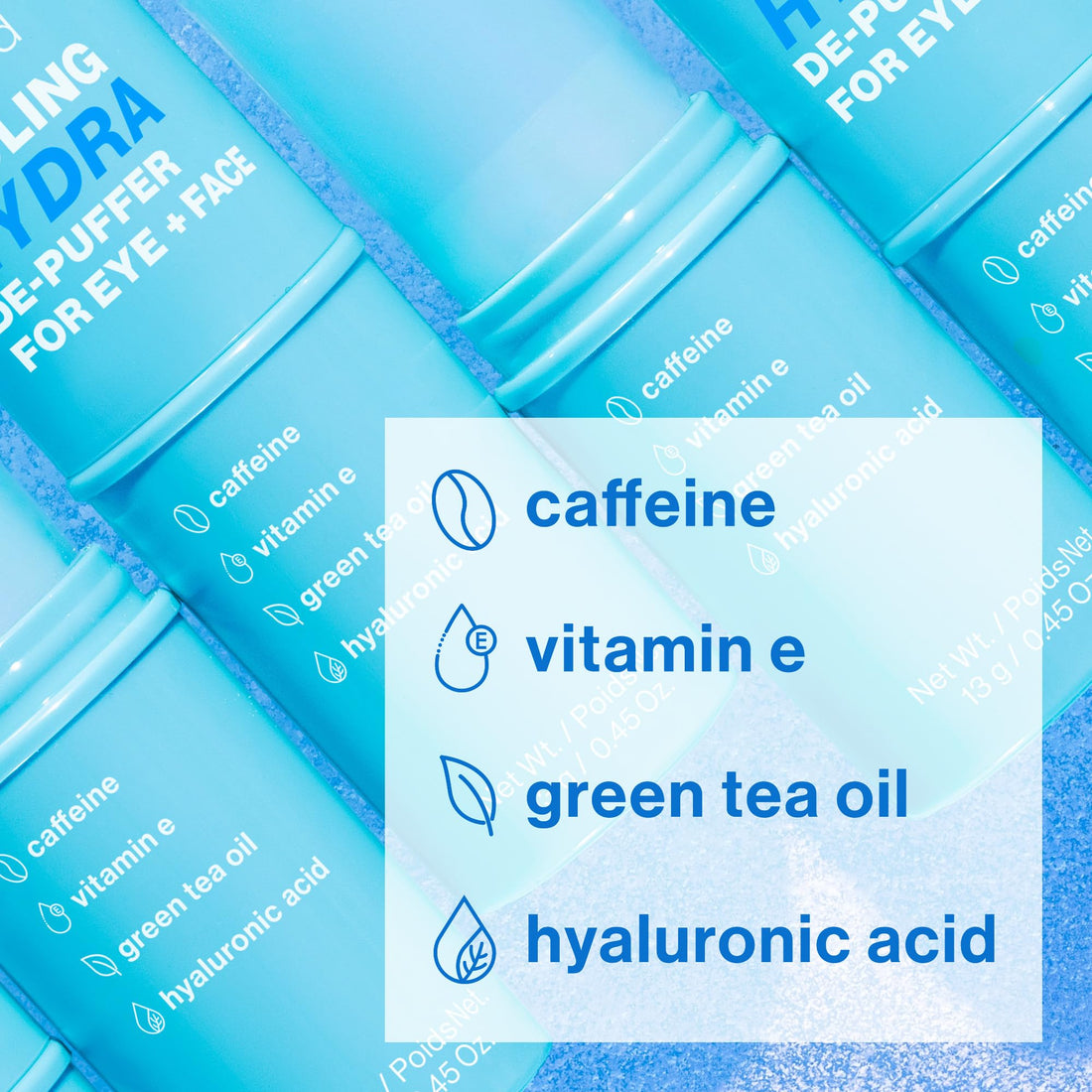 wet n wild Cooling Hydra De-Puffer, Soothing Face Makeup Primer Stick with Vitamin E & Caffeine, Instant Skin Refreshments for All Skin Types and Complexions, Vegan & Cruelty-Free