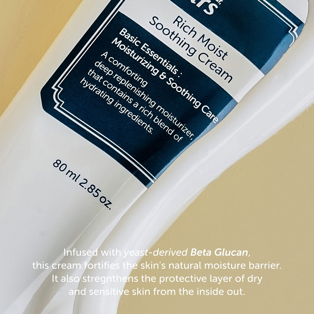 DearKlairs Rich Moist Soothing Cream 80ml, Repair Skin Barrier, Sensitive Skin, Hypoallergenic, Centella Asiatica, Ceremide, Moisturizer, Full Hydration, Non-sticky texture, Korean Moisturizer