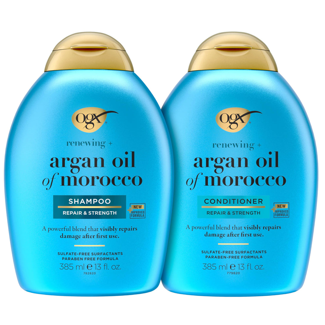 OGX Renewing + Argan Oil of Morocco Shampoo & Conditioner Set, 13 Ounce (packaging may vary), Blue