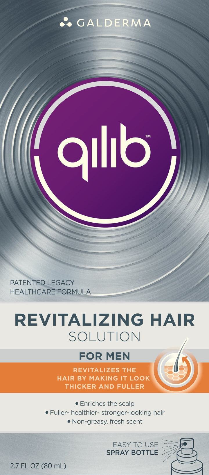 qilib Revitalizing Hair Solution, Men, Fresh Scent, 2.7 Fluid Ounce