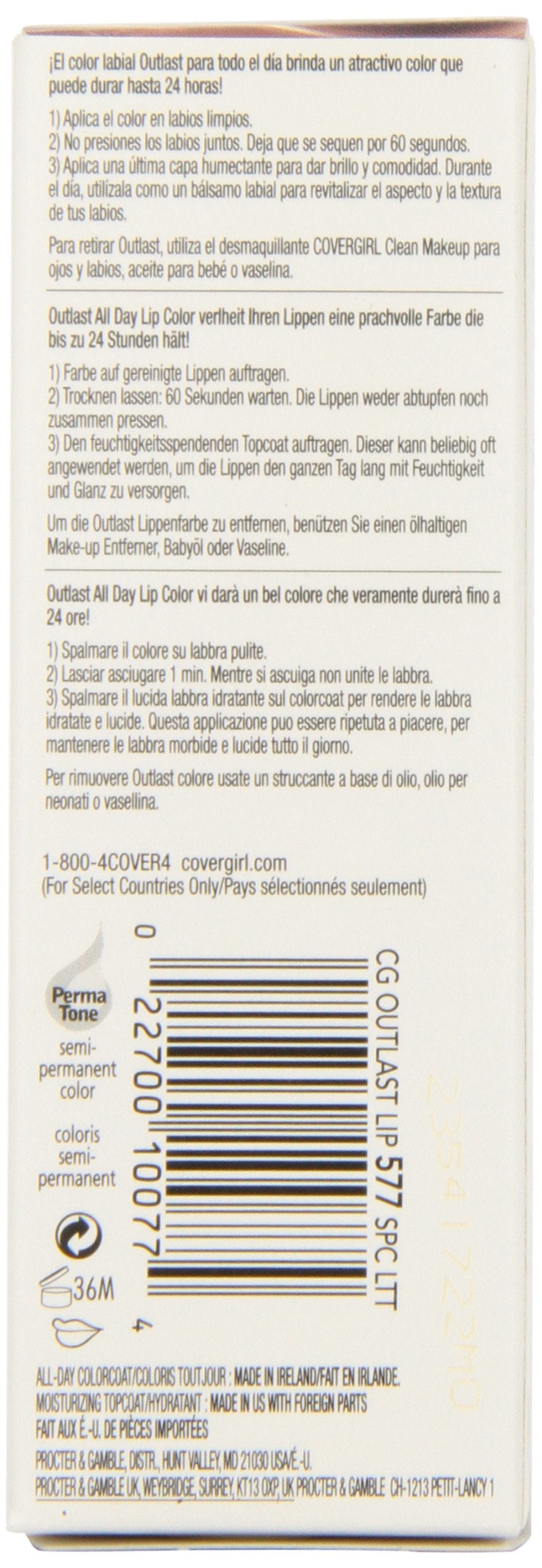 CoverGirl Outlast All Day Two Step Lipcolor, Spiced Latte 577, 0.13 Ounce by COVERGIRL