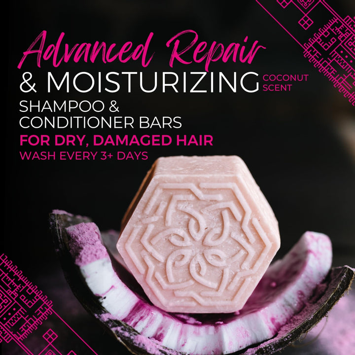 Viori Coconut Bliss Advanced Repair and Moisturizing Shampoo Bar - Made with Rice Water for Hair Growth - Handcrafted Sulfate Free Shampoo