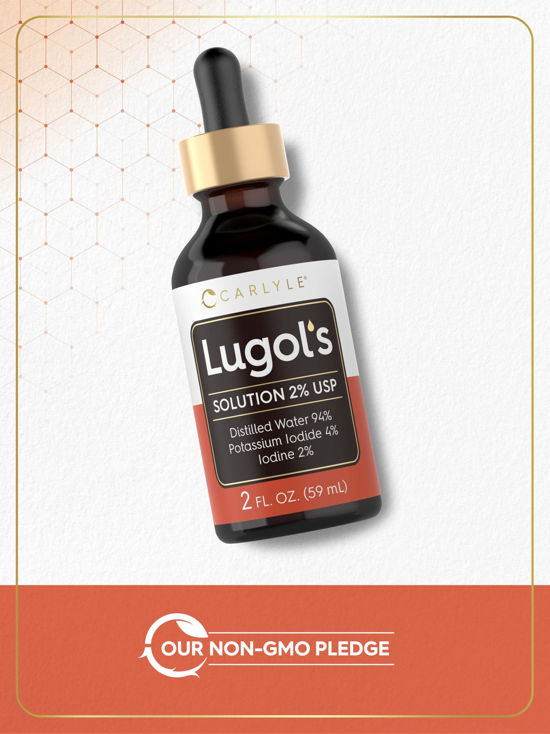 Carlyle Lugols Iodine 2 Percent 2 fl oz | Potassium Iodide and Iodine Solution 2% Liquid Drops