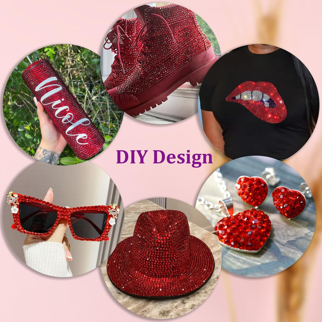 16000Pcs Resin Rhinestones with Tweezers for Crafting, Red 2-6mm Mixed Sizes Flatback Gems, Bedazzling Crystal for DIY Crafts Clothing Tumblers Mugs Shoes Fabric Nail Art