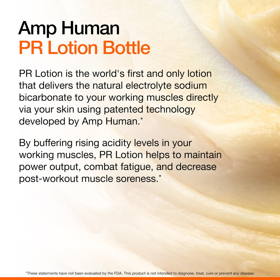Amp Human PR Lotion, Performance & Recovery Bicarb Sports Lotion, Natural Electrolyte Sodium Bicarbonate Bottle - (300g)