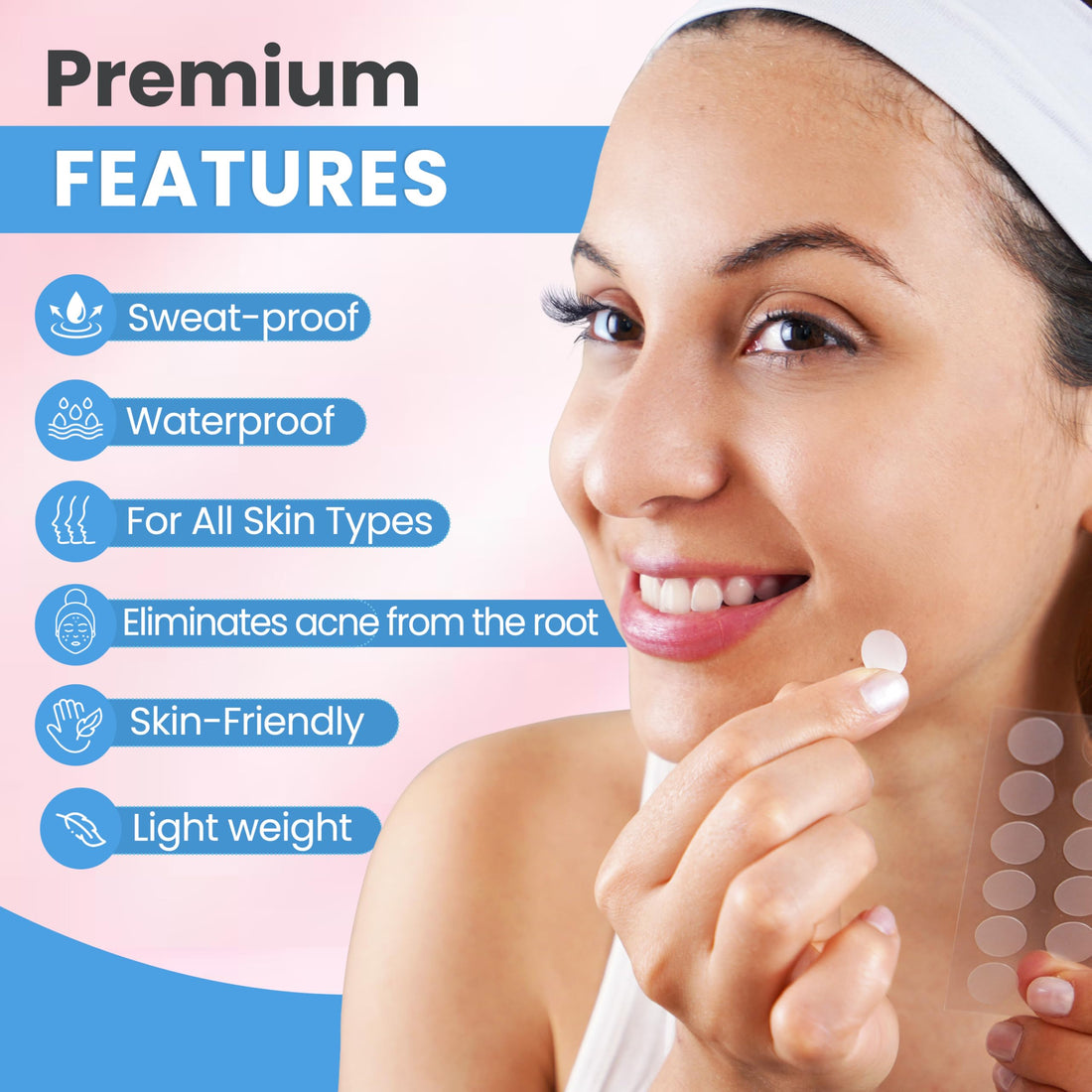 OHaai Invisible Hydrocolloid Pimple Patches for Face – Triple Action Acne Protection, Makeup Cover, 6X Advanced Absorption Technology, Waterproof & Sweatproof, Travel-Friendly (2 Sizes, 72 Count)