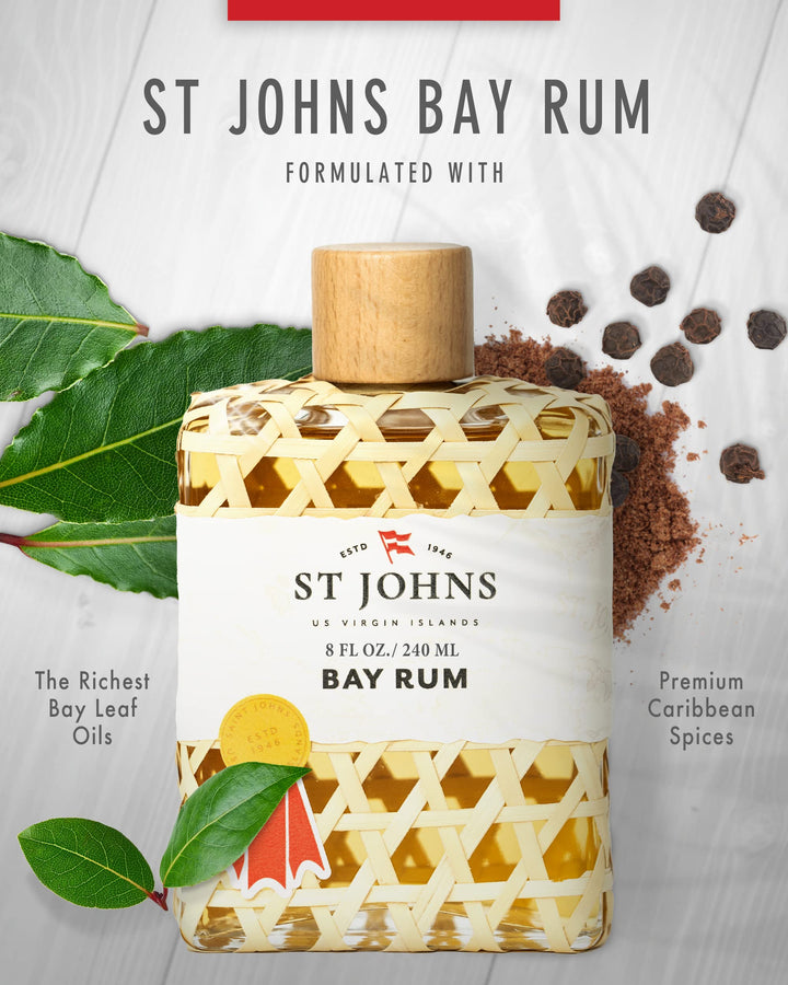 8 Oz Splash : St Johns Fragrance Company Bay Rum Aftershave Cologne 8 Oz Splash