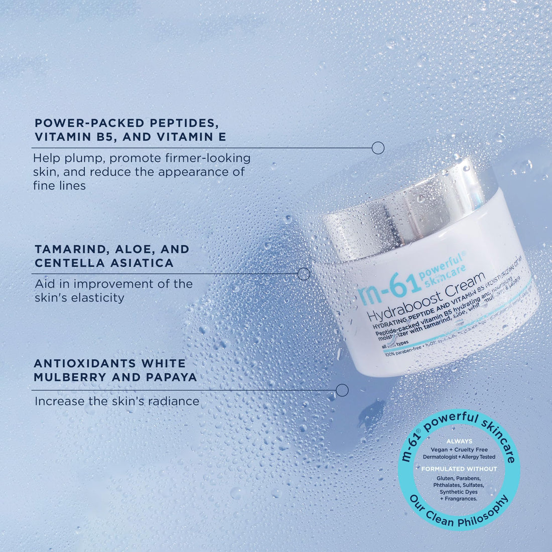 m-61 Hydraboost Cream - Ultra-hydrating and nourishing face cream with peptides, vitamin B5 & tamarind