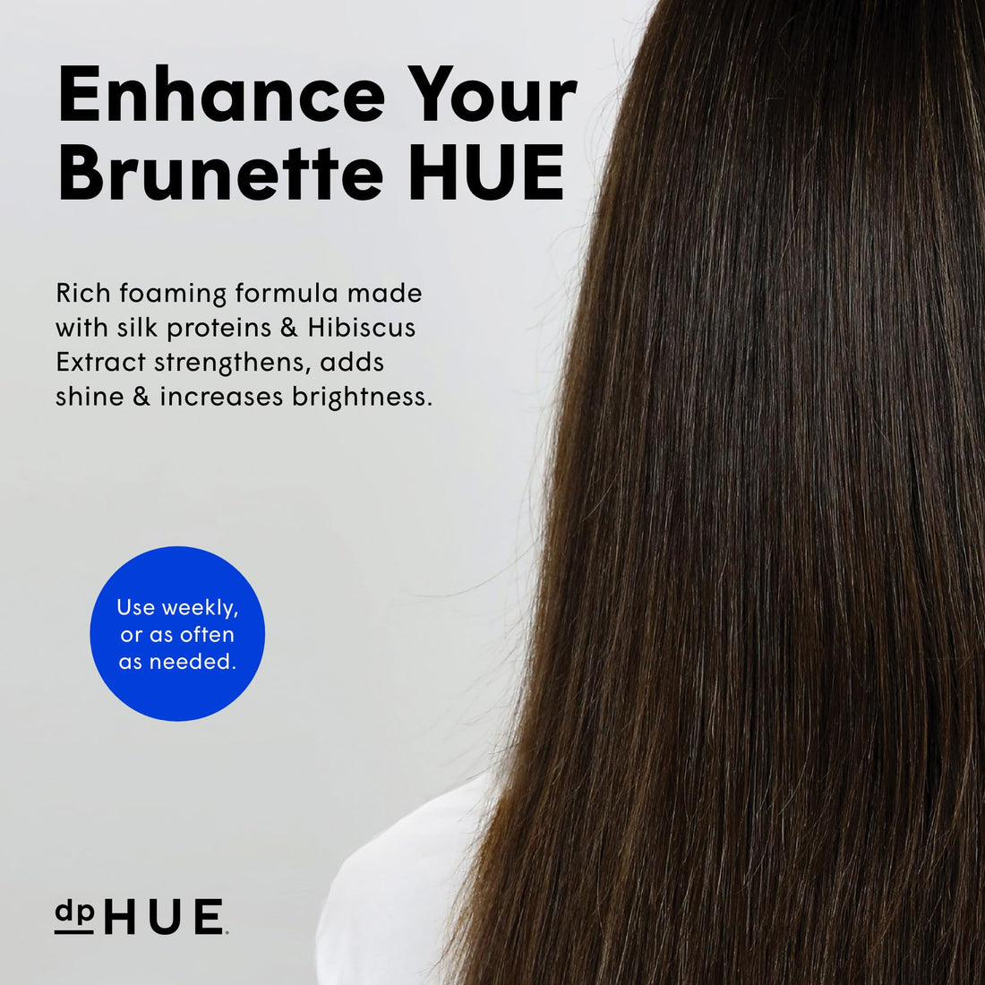 dpHUE Cool Brunette Shampoo, 8.5 oz - Blue Pigments to Neutralize Unwanted Orange, Red, Brassy Tones - Moisturizing Shampoo for Soft, Shiny Hair - Gluten-Free