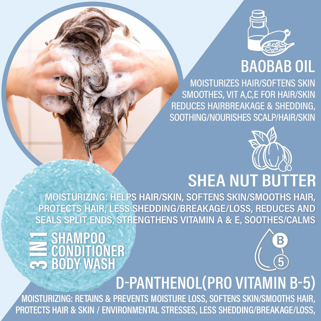 Luxiny Bay Rum Shampoo Bar – Vegan, Sulfate-Free, Made in USA | 3-in-1 Men’s Shampoo, Conditioner & Body Wash | Ideal for All Hair Types | 60+ Washes, Travel-Friendly