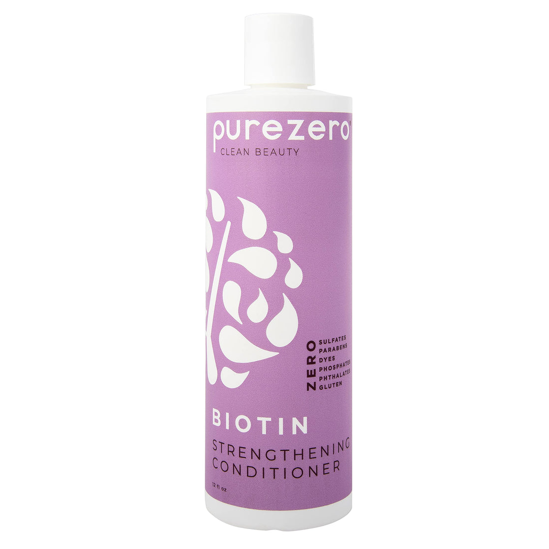 Purezero Biotin Conditioner - 12 Fl Ounces - Anti Thinning Formula - Volumizing, Thicker, Fuller Hair - Zero Sulfates, Parabens, Dyes, Gluten - 100% Vegan & Cruelty Free - Great for Color Treated Hair
