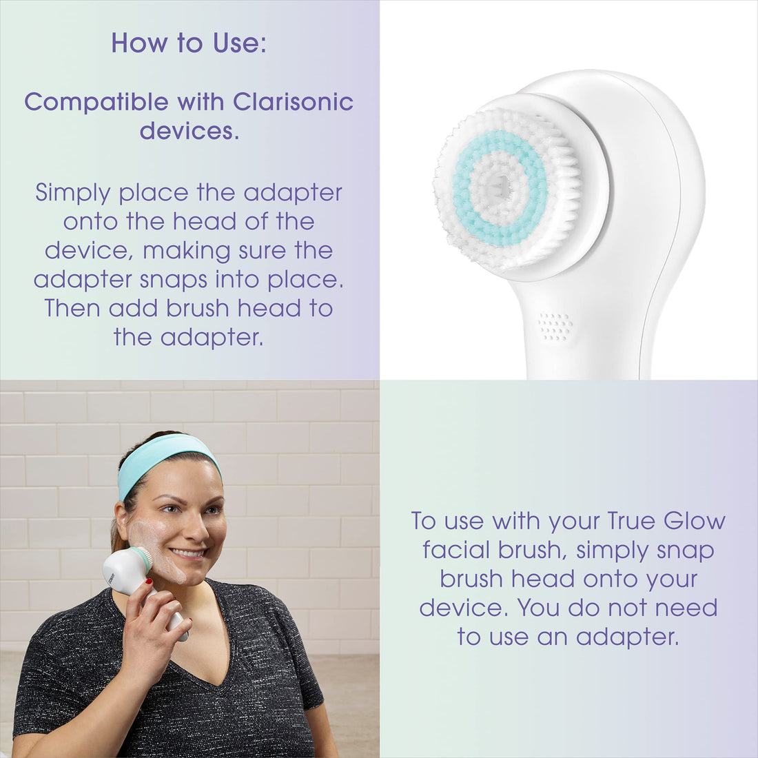 True Glow by Conair Sonic Face Brush Replacement; replacement pack for Model SFB
