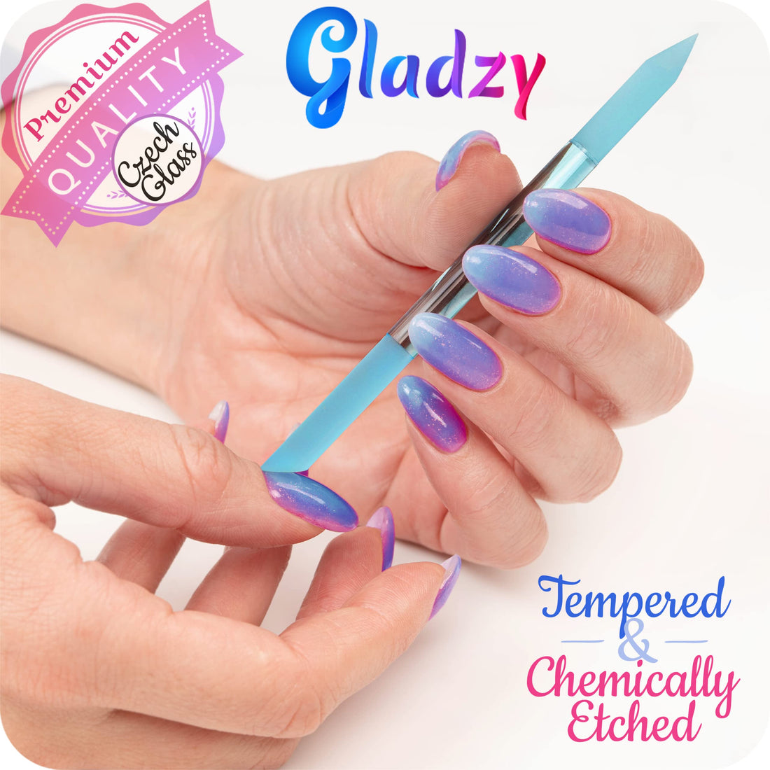 Baikal Beauty Manicure Stick: Professional Eu Quality Manicure Pedicure Tempered Glass Cuticle Pusher And Nail Trimmer Cutter, Precision Filing, Soft, Smooth, Elegant-Looking Nails, Abrasive