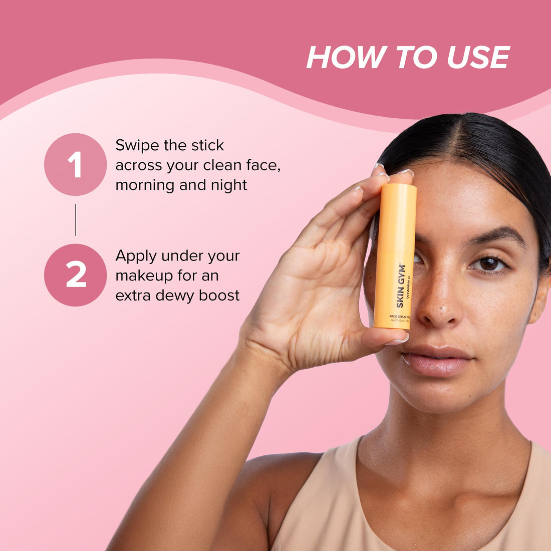 Skin Gym Vitamin C Face Serum Stick, Daily Moisturizing Stick for Face, Formulated with Ascorbic Acid and Niacinamide for Even Tone, Texture, and Radiant Skin