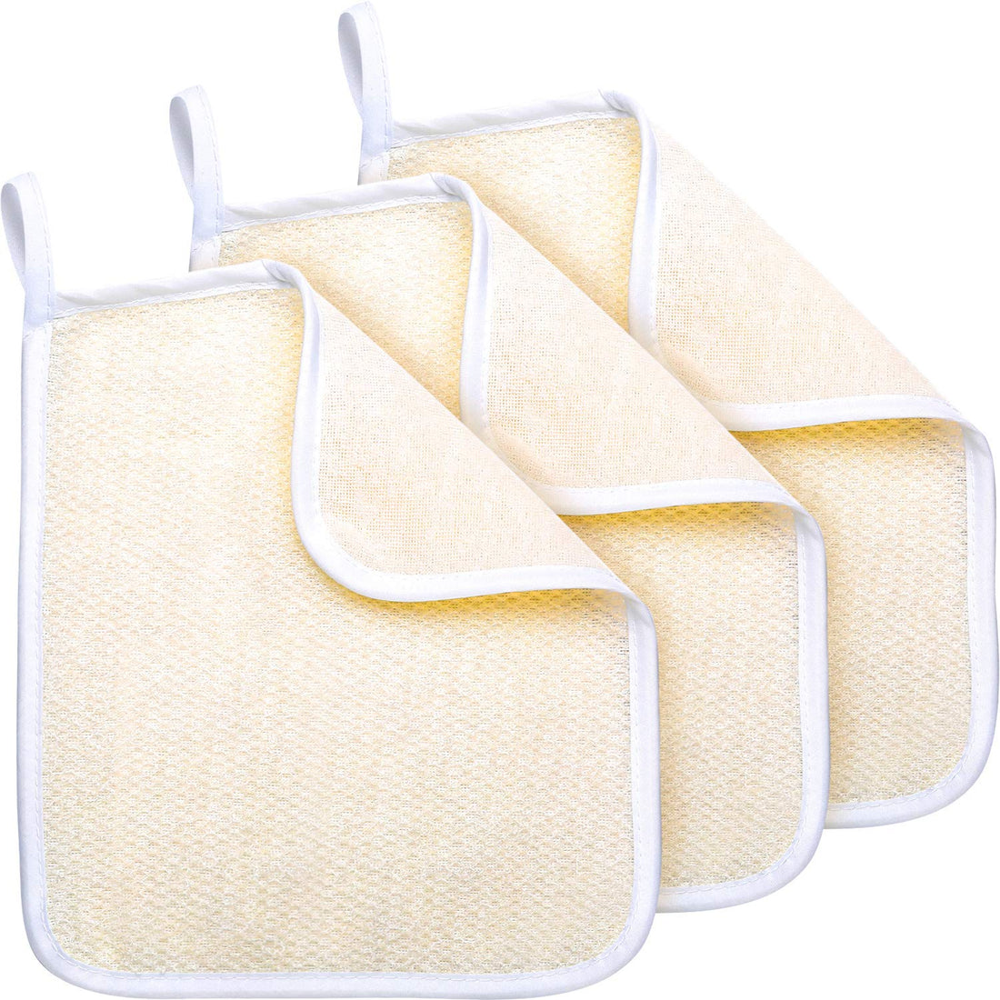 3 Pack Exfoliating Face and Body Wash Cloths Towel Weave Bath Cloth Exfoliating Scrub Soft Washcloth Massage Bath Towel for Women Man