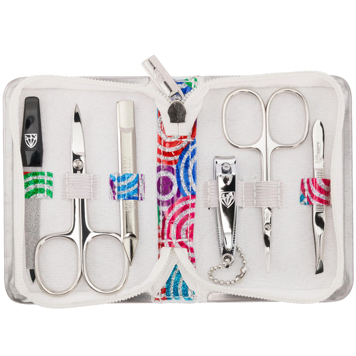 THREE SWORDS - Exclusive 6-Piece MANICURE - PEDICURE - GROOMING - NAIL CARE set / kit / case - Made in Solingen / Germany (002150) | VARIOUS DESIGNS