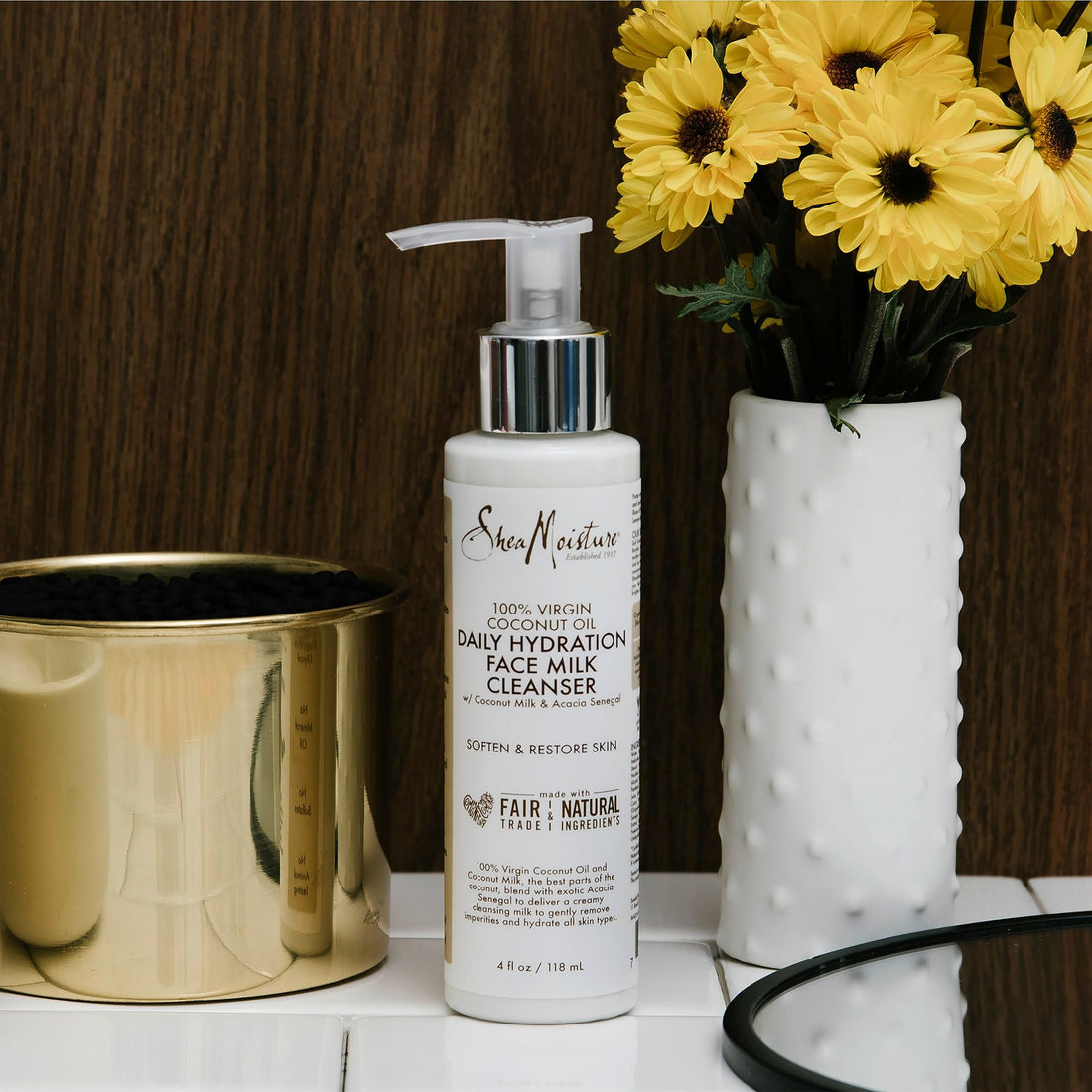 SheaMoisture 100 Virgin Coconut Oil Daily Hydration Face Milk Cleanser | 4 fl.oz