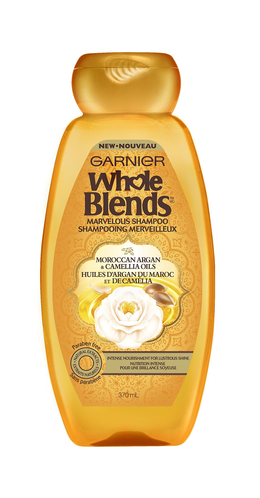 Garnier Whole Blends Shampoo with Moroccan Argan & Camellia Oils Extracts, 12.5 Fl Oz (Pack of 1)