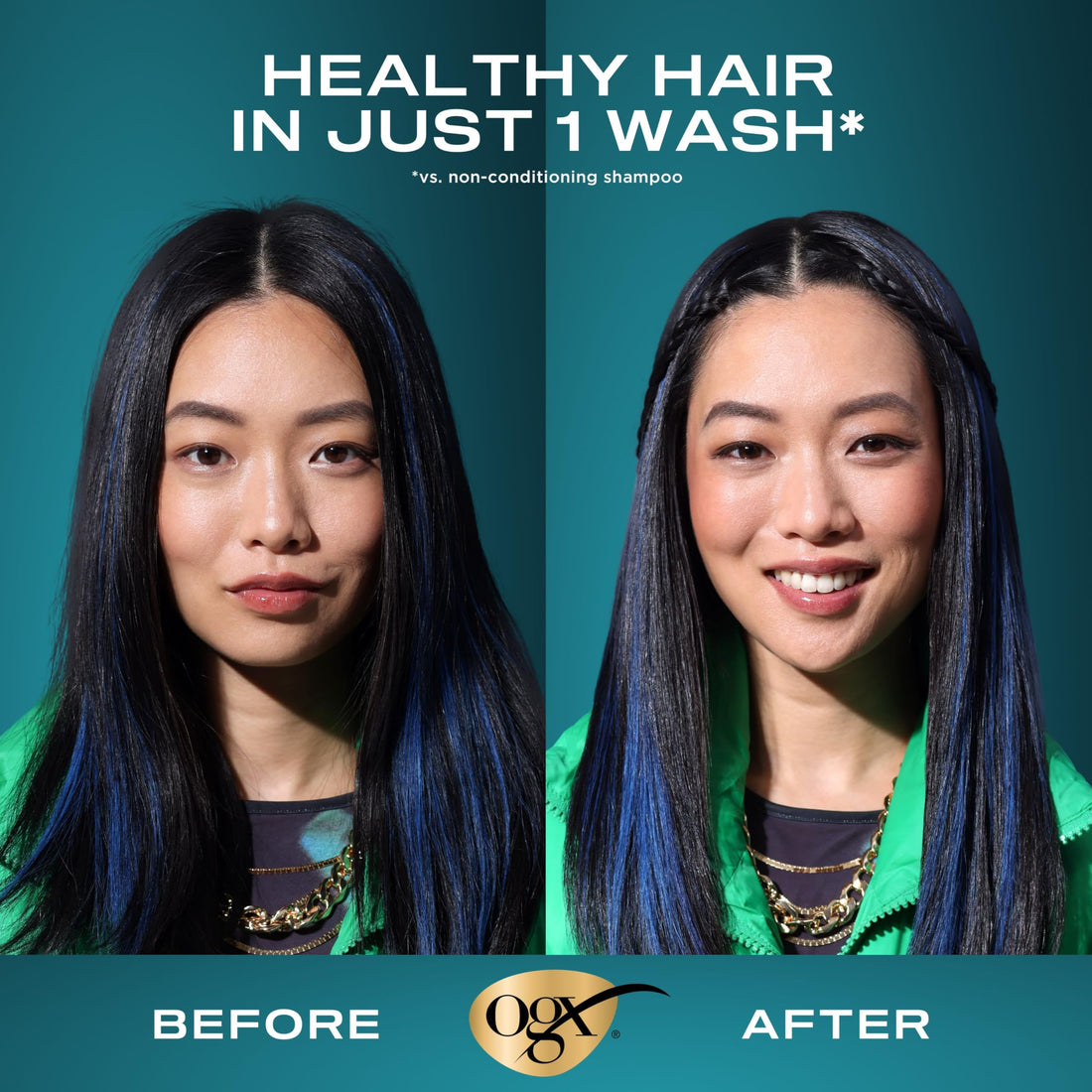 OGX Renewing + Argan Oil of Morocco Shampoo, Damage Repair Shampoo & Argan Oil to Help Strengthen & Repair Dry, Damaged Hair, Paraben-Free, Sulfate-Free Surfactants, 25.4 fl. oz