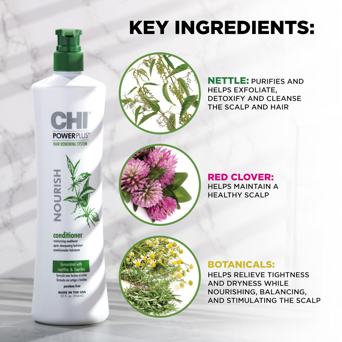 CHI Powerplus Nourish Conditioner Hair Renew System Healthy Scalp, 32 Ounce