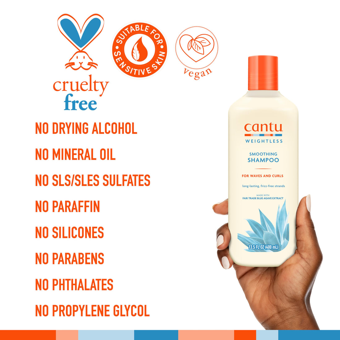 Cantu Weightless Smoothing Shampoo, 13.5 fl oz
