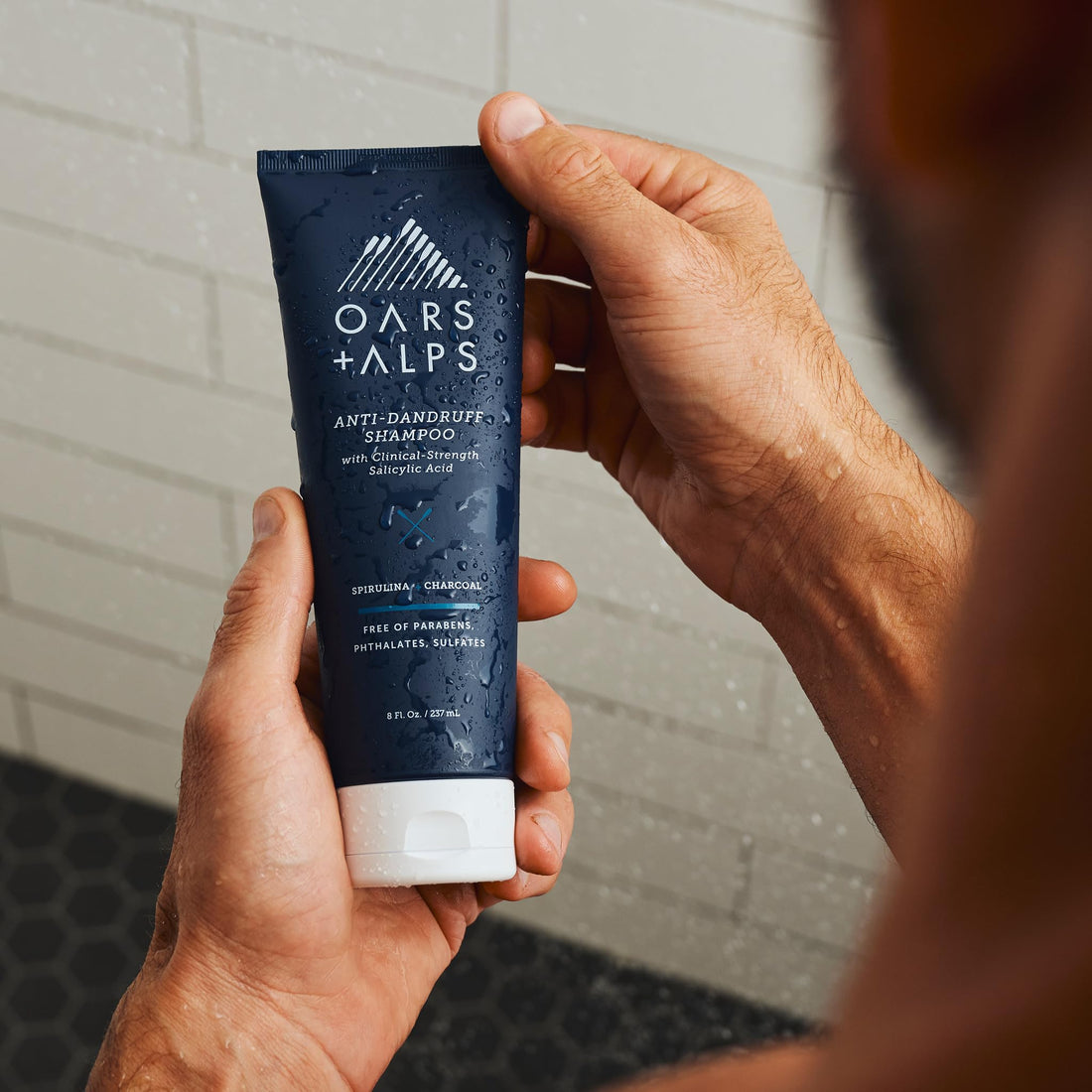 Oars + Alps Anti-Dandruff Shampoo with 2% Salicylic Acid, Made with Spirulina, Charcoal, + Green Algae Extract, 8 Fl Oz