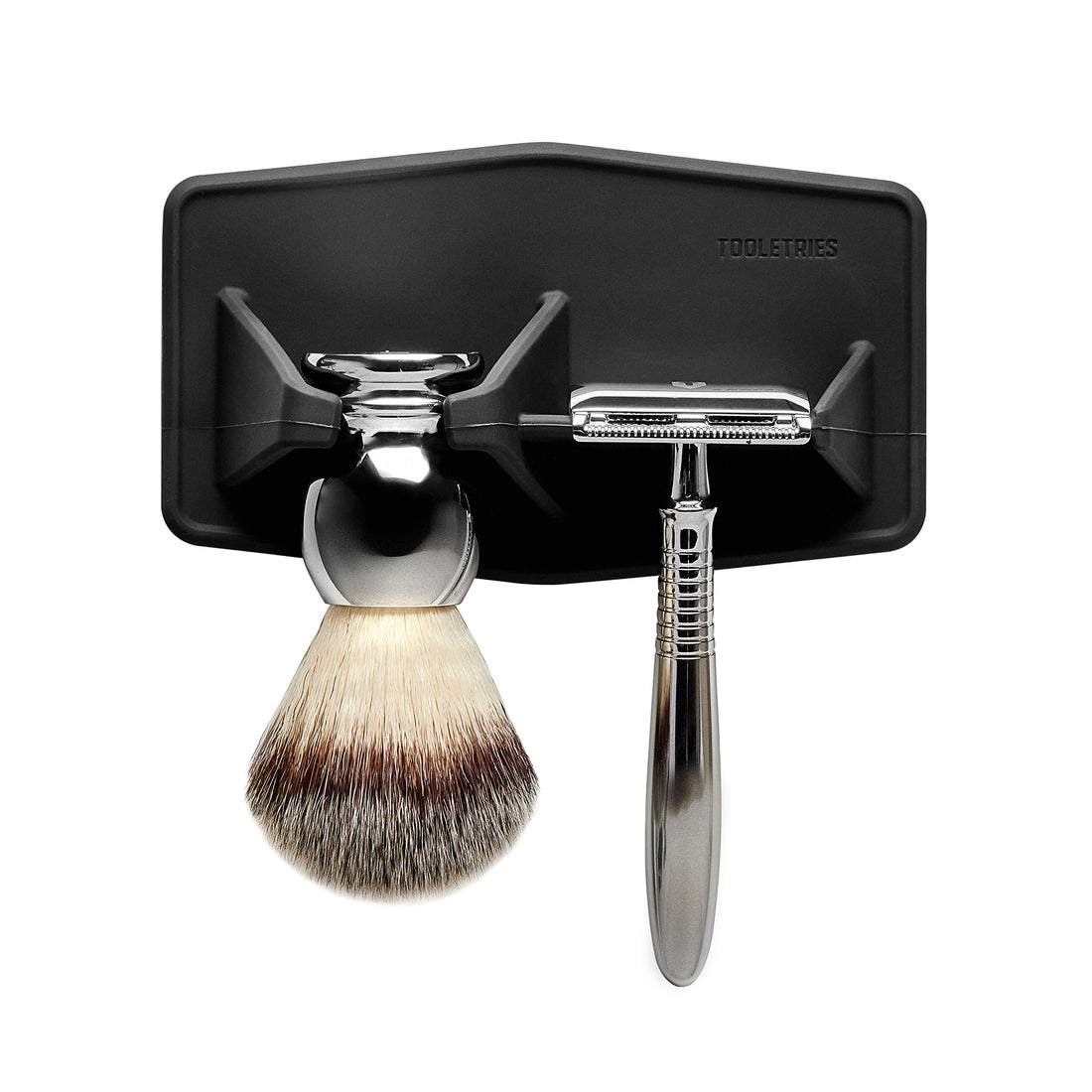 Tooletries - The Maverick (Charcoal), Silicone Waterproof Razor And Brush Holder Slim - Holds Both.
