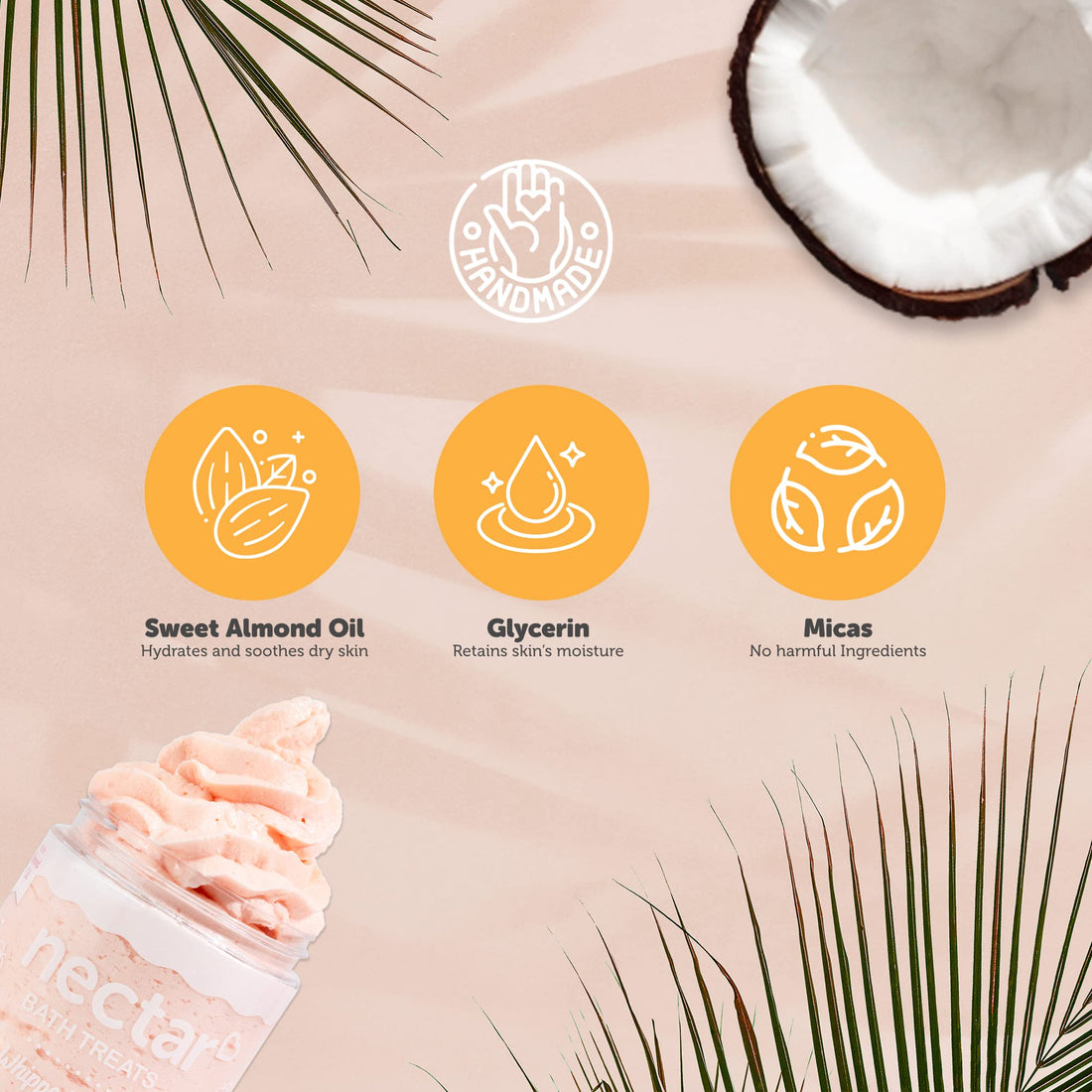 Nectar Life Whipped Soap and Shave Butter, 5 oz (Peach)