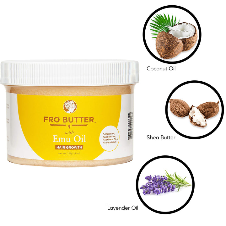 Fro Butter with Emu Oil-All Natural and Organic Hair Butter by Fro Butter