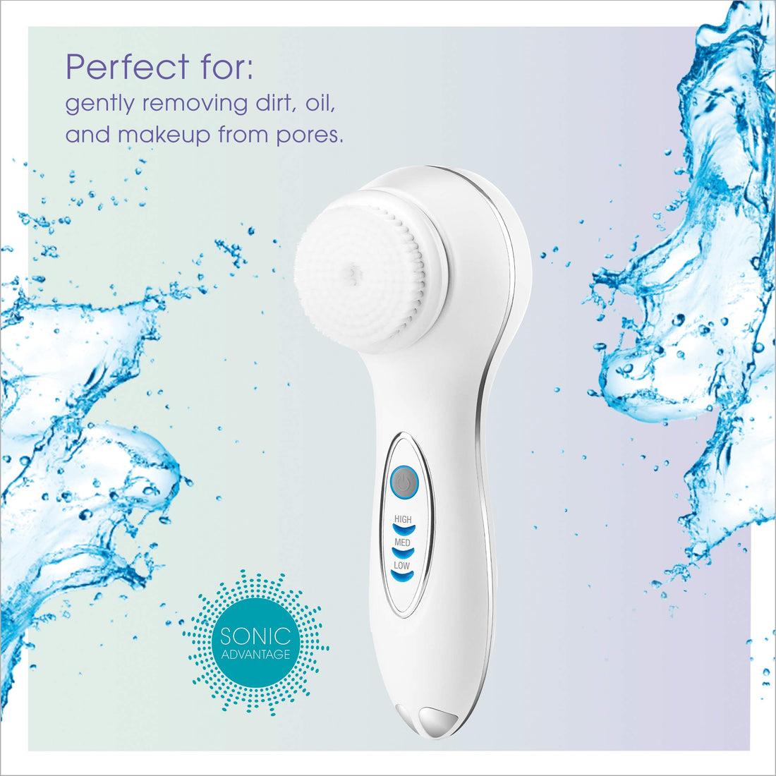 True Glow by Conair Sonic Facial Brush - Waterproof + Rechargeable