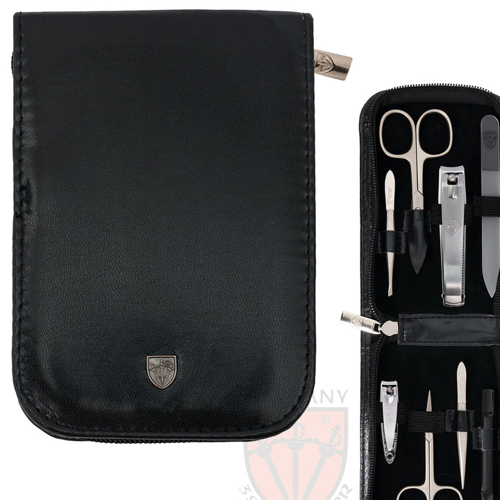 Three Swords Exclusive 8 Piece Manicure Pedicure Grooming Nail Care Set / Kit / Case Made In Solingen / Germany (000774)