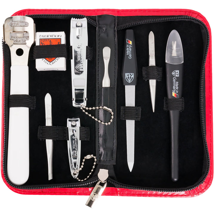 Three Swords Exclusive 9 Piece Manicure Pedicure Grooming Nail Care Set / Kit / Case Basic Standard Quality (935212)