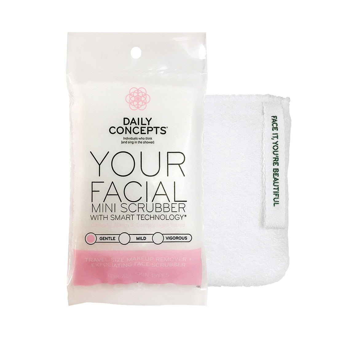 DAILY CONCEPTS Your Facial Mini Scrubber, Travel Size, Gentle, 5 Count