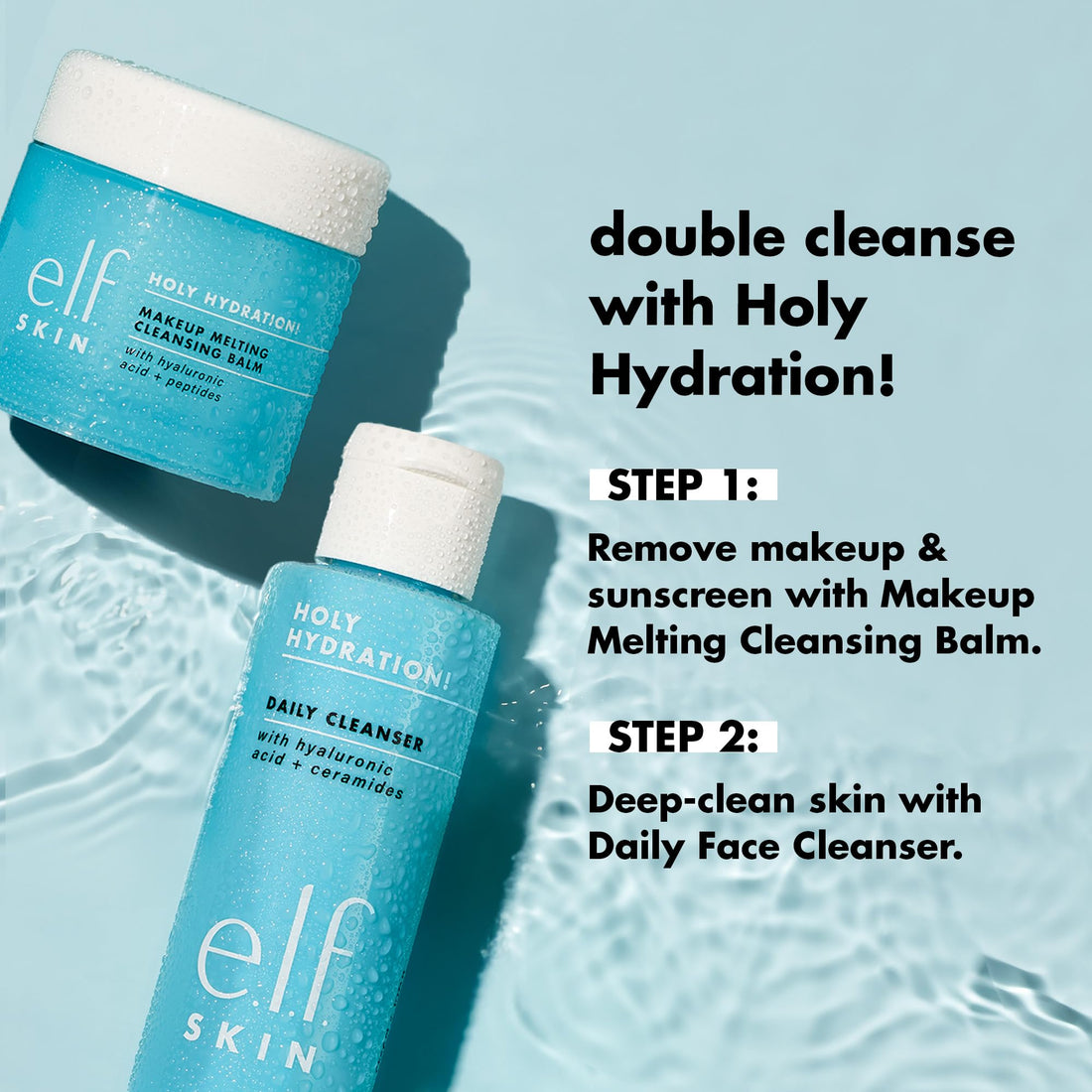 e.l.f. SKIN Holy Hydration! Daily Cleanser Mini, Face Cleanser For Washing Away Excess Oil, Impurities & Makeup, Made With Hyaluronic Acid, Vegan & Cruelty-Free