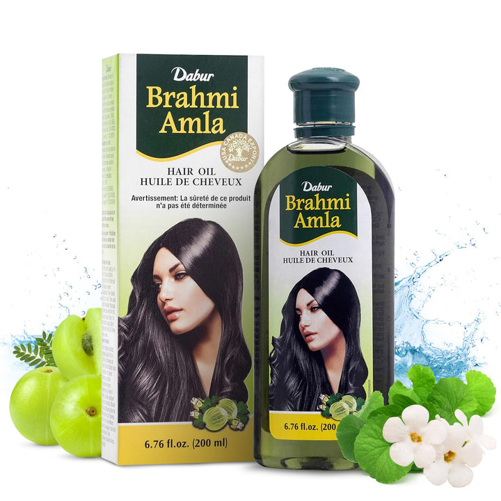 Dabur Brahmi Amla Hair Oil - Natural Moisturizing, Strengthening & Hair Oil Elixir for Healthy Scalp, Nourishing Hair Oil for Soft, Manageable, & Smooth Hair From Root to Tip - 200 ML (6.76 fl oz)