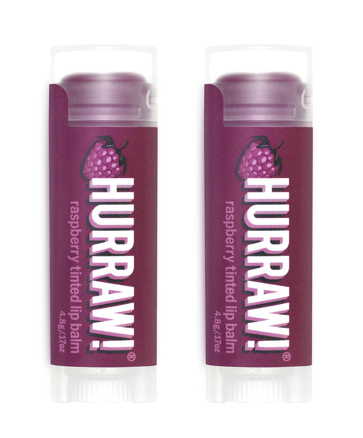 Hurraw! Raspberry Tinted Lip Balm, 2 Pack: (Sheer Berry Tint) Organic, Certified Vegan, Cruelty and Gluten Free. Non-GMO, 100% Natural Ingredients. Bee, Shea, Soy and Palm Free. Made in USA