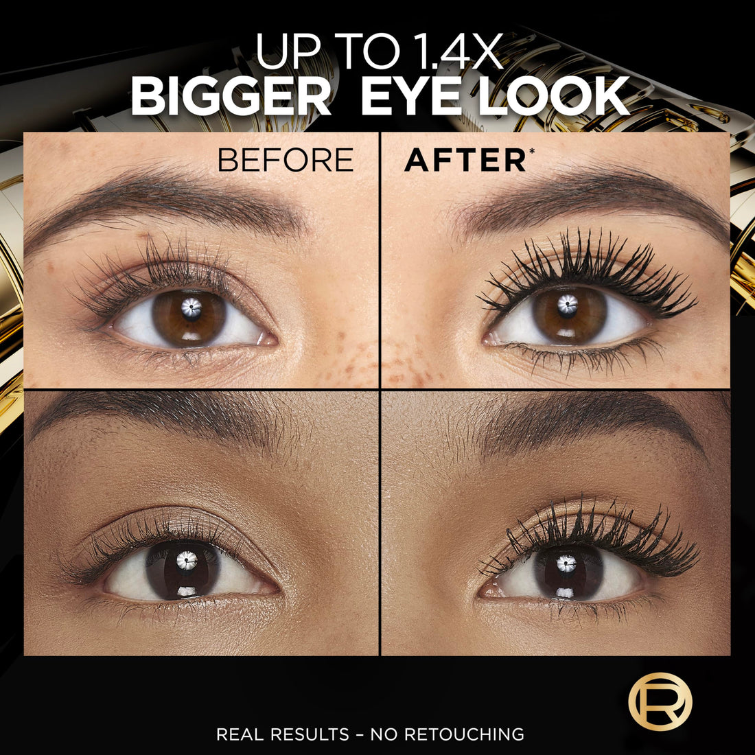 L'Oreal Paris Voluminous Panorama Mascara,Volumizing and Lengthening Mascara,Washable Longwear and Smudge Resistant Make Up,Black Brown,0.33 Fl Oz