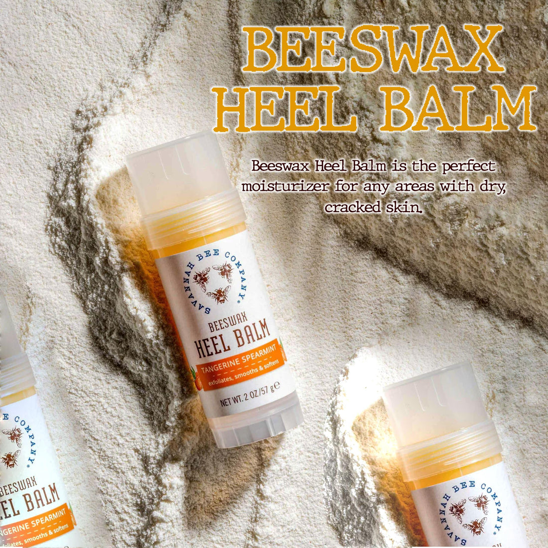 Savannah Bee Company Beeswax Heel Balm - Foot Balm for Cracked Heels with Tangerine Fragrance