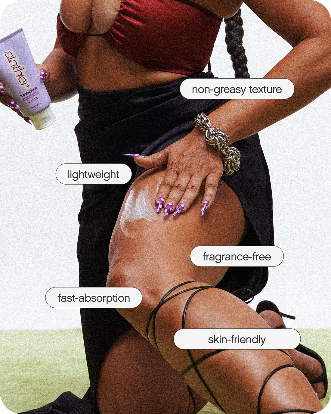 Topicals Slather Exfoliating Body Serum - With Retinol, Squalane, Urea and AHAs for Bumpy, Rough or Textured Skin - AHA Exfoliating Serum for Body (5 Fl Oz)