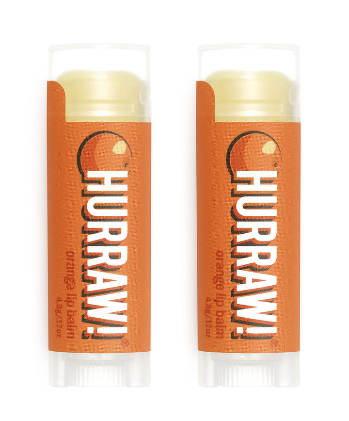 Hurraw! Orange Lip Balm, 2 Pack: Organic, Certified Vegan, Cruelty and Gluten Free. Non-GMO, 100% Natural Ingredients. Bee, Shea, Soy and Palm Free. Made in USA