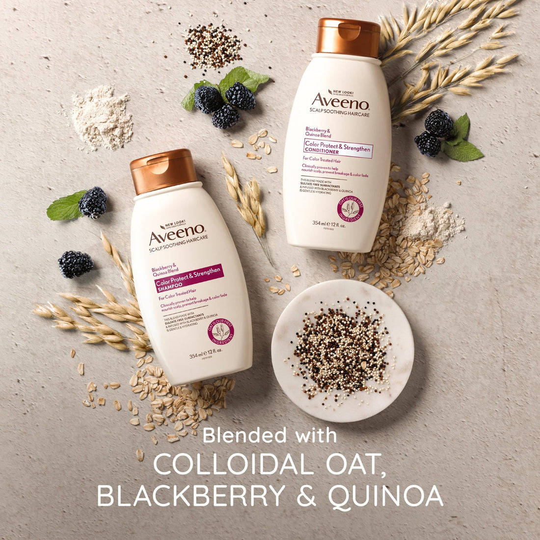 veeno Blackberry Quinoa Protein Blend Sulfate-Free Conditioner for Color-Treated Hair Protection, Daily Strengthening & Moisturizing Conditioner, Paraben & Dye-Free,White, 12 Fl Oz