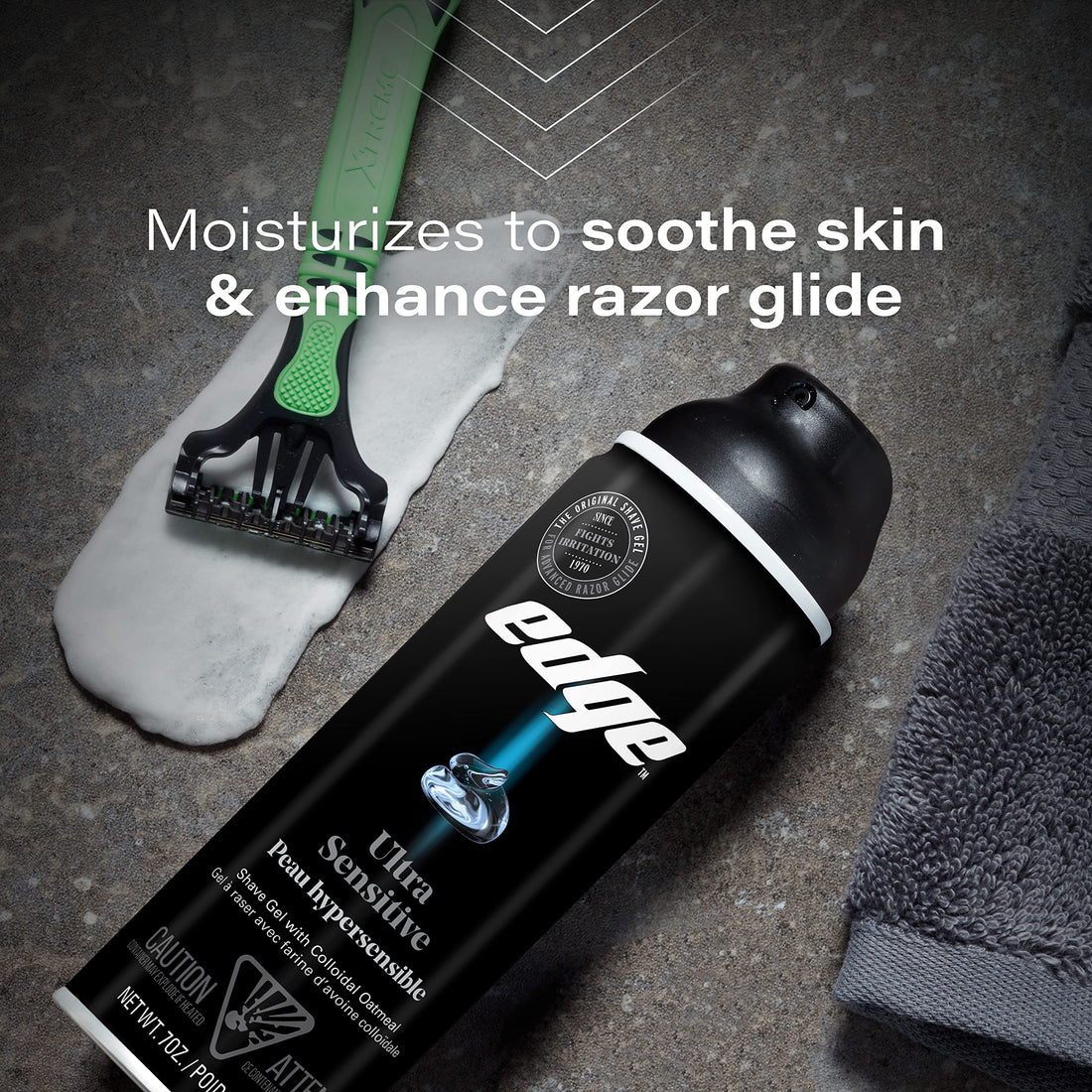 Ultra Sensitive Shave Gel Men Shave Gel by Edge, 7 Ounce