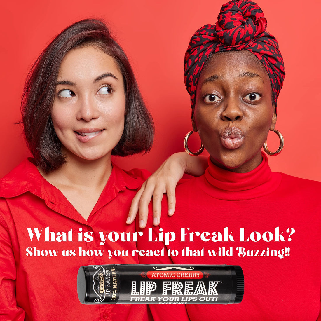 Doctor Lip Bang's BUZZING Lip Balm | Lip Freak| 100% All Natural | Cruelty Free | Atomic Cherry