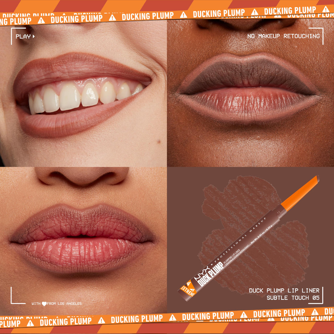 NYX PROFESSIONAL MAKEUP Duck Plump Plumping Lip Liner, Matte Pencil With Up To 10HR Wear, Subtle Touch (Deep Nude Lip Liner)