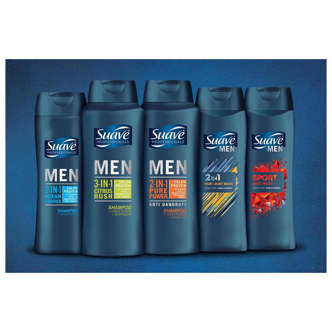 Suave Professionals Men 2 In 1 Ocean Charge Shampoo/Conditioner, 12.6 Ounce
